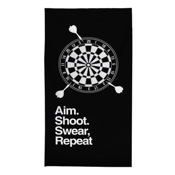 Aim. Shoot. Swear, repeat - Darts Beach Towel - 150cm x 75cm