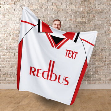 The Addicks 2000 Away Shirt - Personalised Retro Fleece Blanket 150cm X 150cm