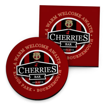 Bournemouth Cherries Bar - Football Coaster - Square Or Circle