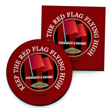 Bournemouth Red Flag - Football Coaster - Square Or Circle