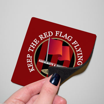 Bournemouth Red Flag - Football Coaster - Square Or Circle