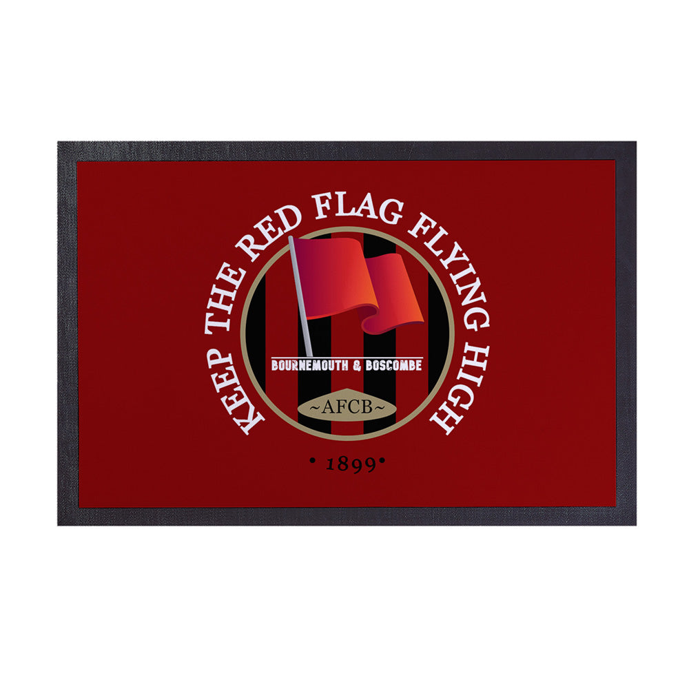 Bournemouth Red Flag  - Football Legends - Door Mat -60cm X 40cm