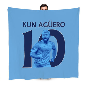 Manchester Blue Aguero 10  - Fleece 150cm X 150cm