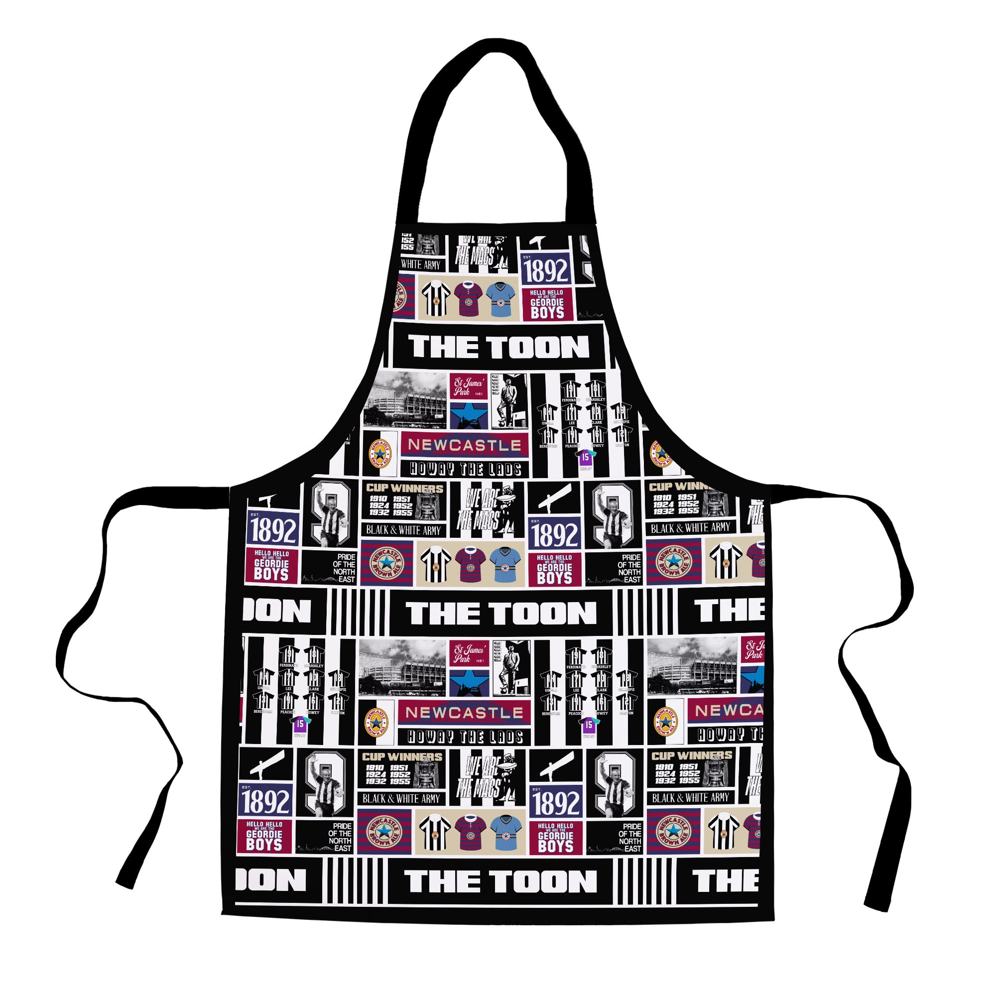 Newcastle History Montage - Personalised Retro Football Adults Apron