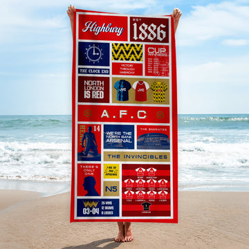 The Gooners History - Beach Towel - 150cm x 75cm