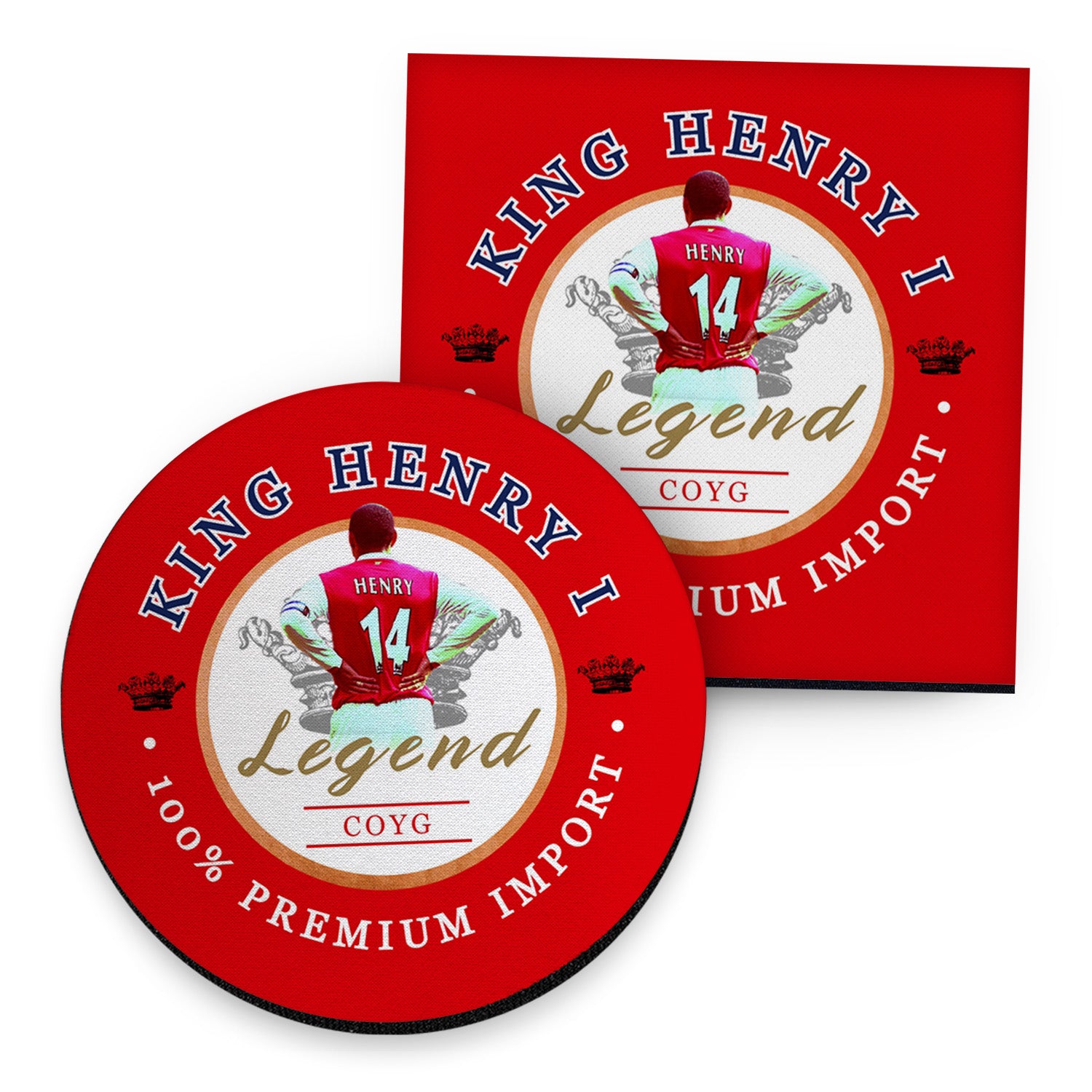 The Gooners Henry - Football Coaster - Square Or Circle