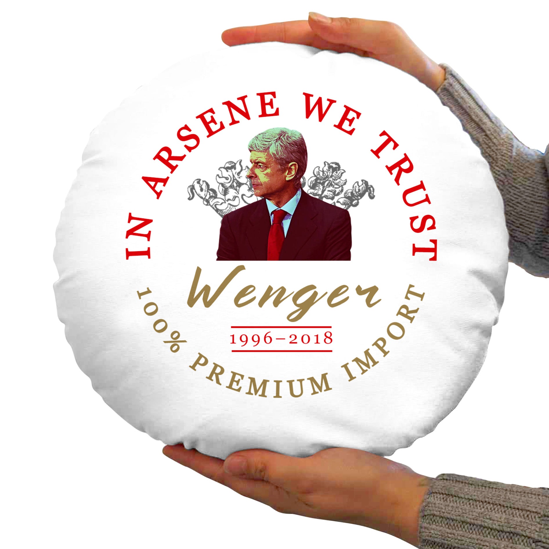 The Gooners Wenger - Football Legends - Circle Cushion 14"