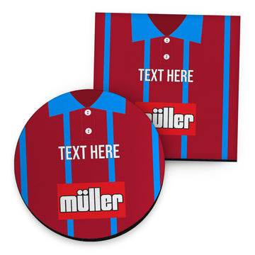 Holte Enders 1993 Home Shirt - Personalised Drink Coaster - Square Or Circle