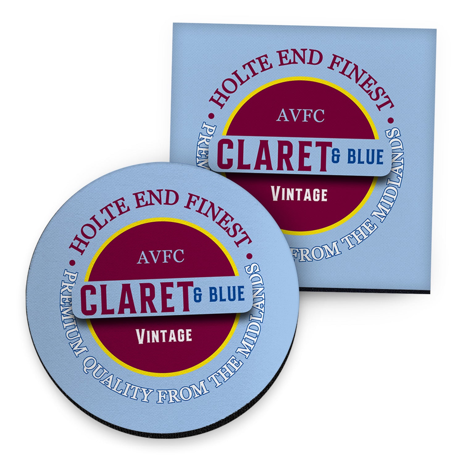 Holte Enders Claret and Blue - Football Coaster - Square Or Circle