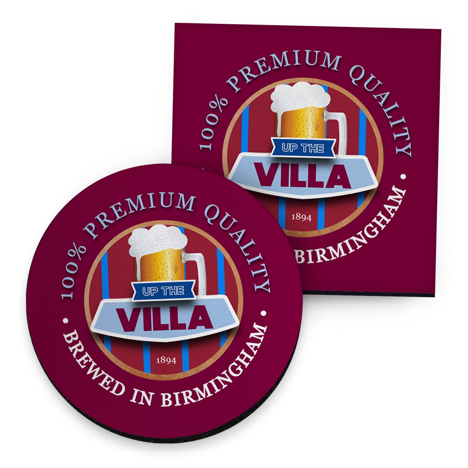 Holte Enders Up the Villa - Football Coaster - Square Or Circle