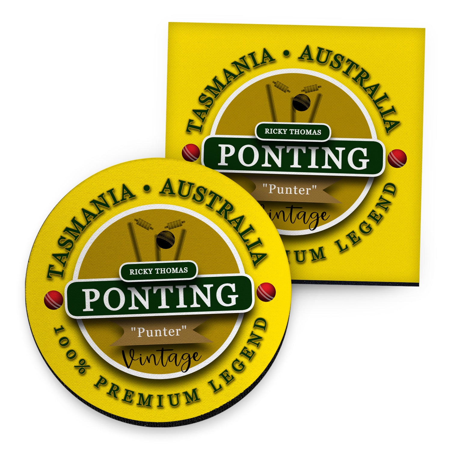 Australia Ponting - Coaster - Circle or Square