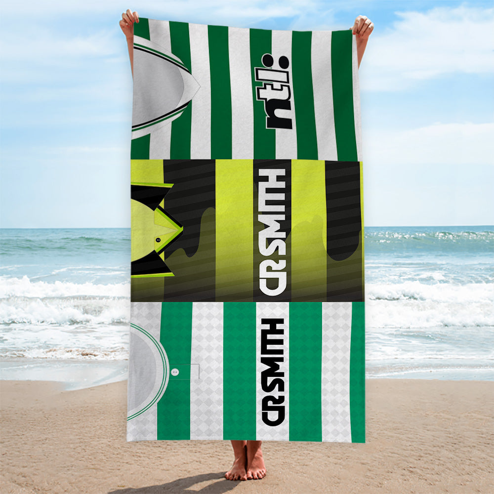 The Celts Three Shirt Design - Personalised Lightweight, Microfibre Retro Beach Towel - 150cm x 75cm