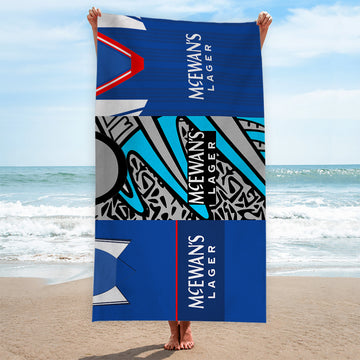 Glasgow Bears Three Shirt Design - Personalised Lightweight, Microfibre Retro Beach Towel - 150cm x 75cm