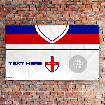 England 1982 Home Shirt - Personalised 5ft x 3ft Fabric Banner