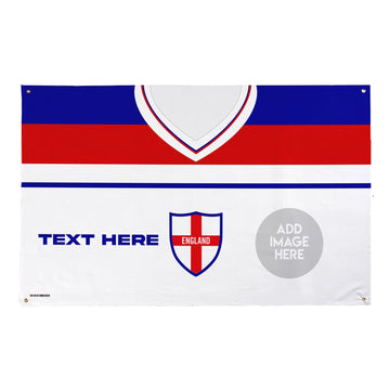 England 1982 Home Shirt - Personalised 5ft x 3ft Fabric Banner