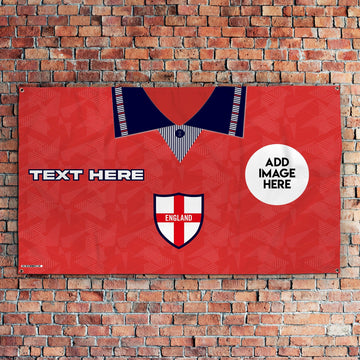 England 1990 Away Shirt - Personalised 5ft x 3ft Fabric Banner