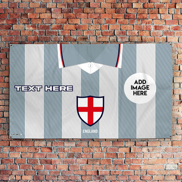 England 1996 Away Shirt - Personalised 5ft x 3ft Fabric Banner