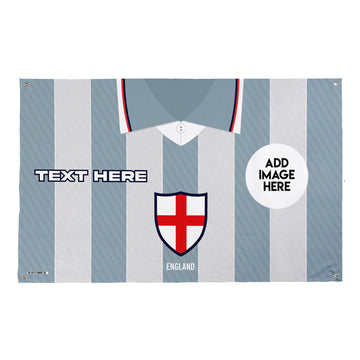 England 1996 Away Shirt - Personalised 5ft x 3ft Fabric Banner