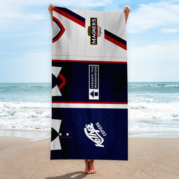 Dundee Three Shirt Design - Personalised Lightweight, Microfibre Retro Beach Towel - 150cm x 75cm