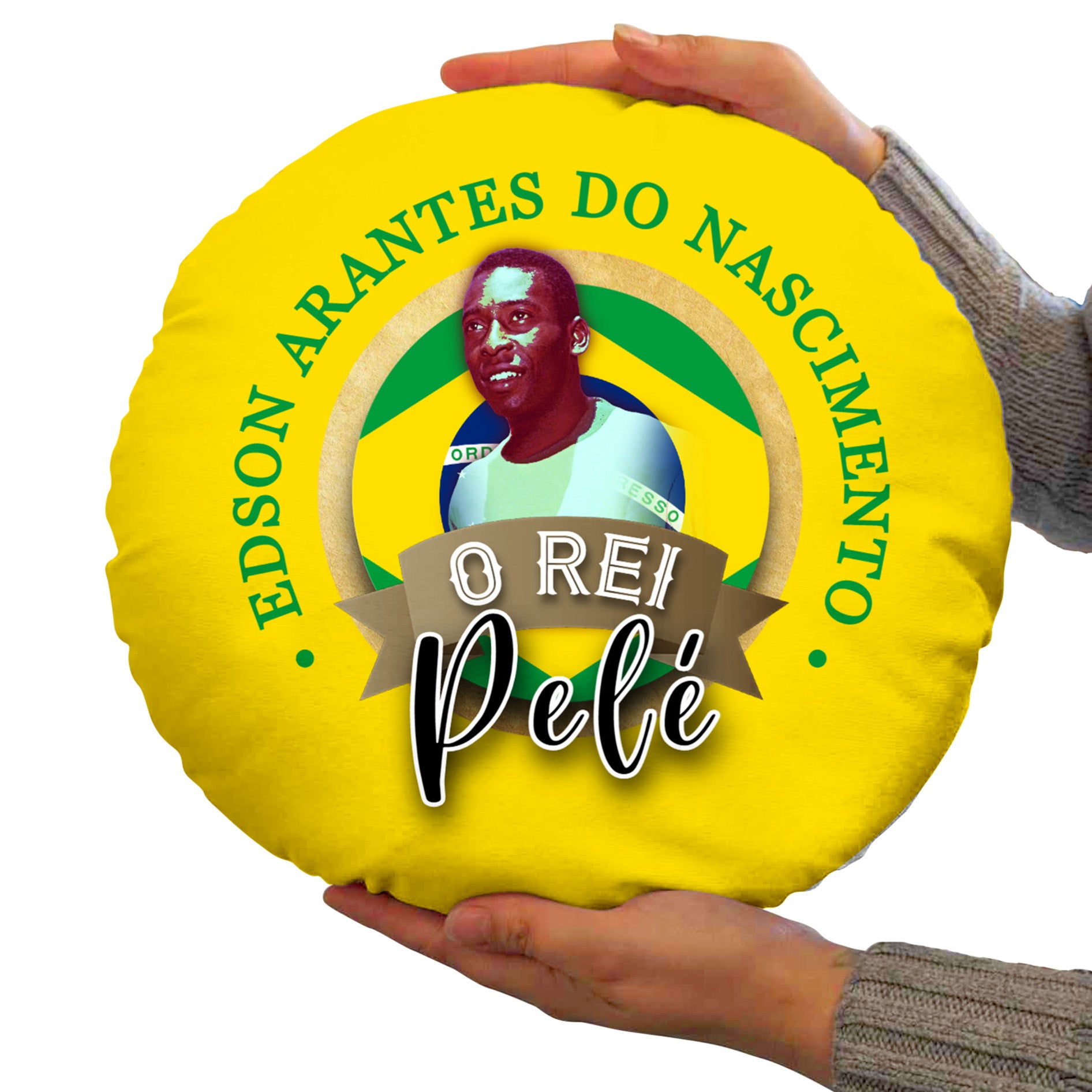 Brazil Pele  - Legend Collection - Circle Cushion 14"