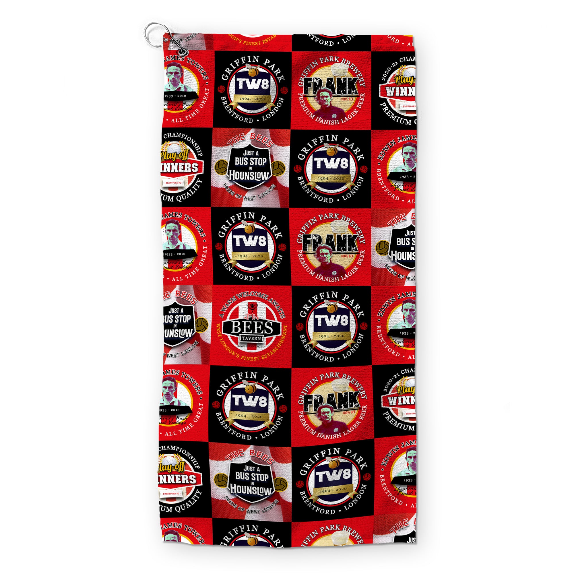 Brentford - Football Legends - Retro Lightweight, Microfibre Golf Towel