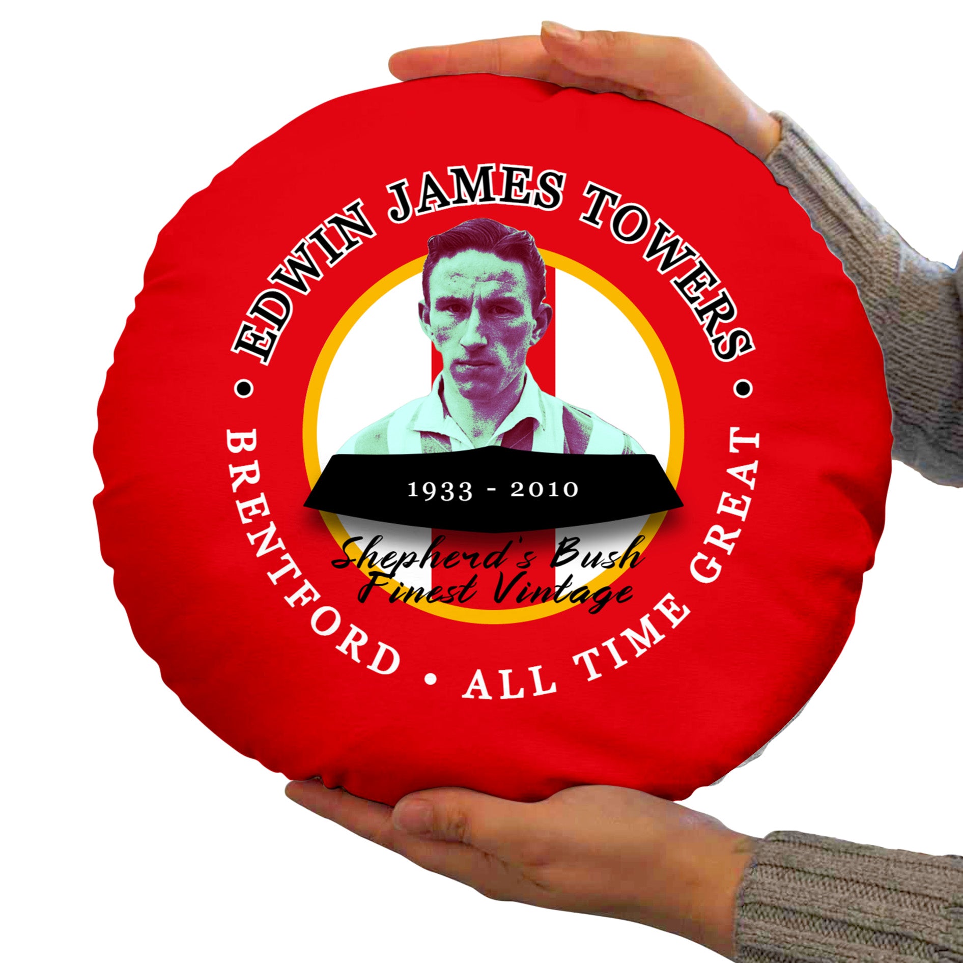 Brentford  Jim Towers - Football Legends - Circle Cushion 14"