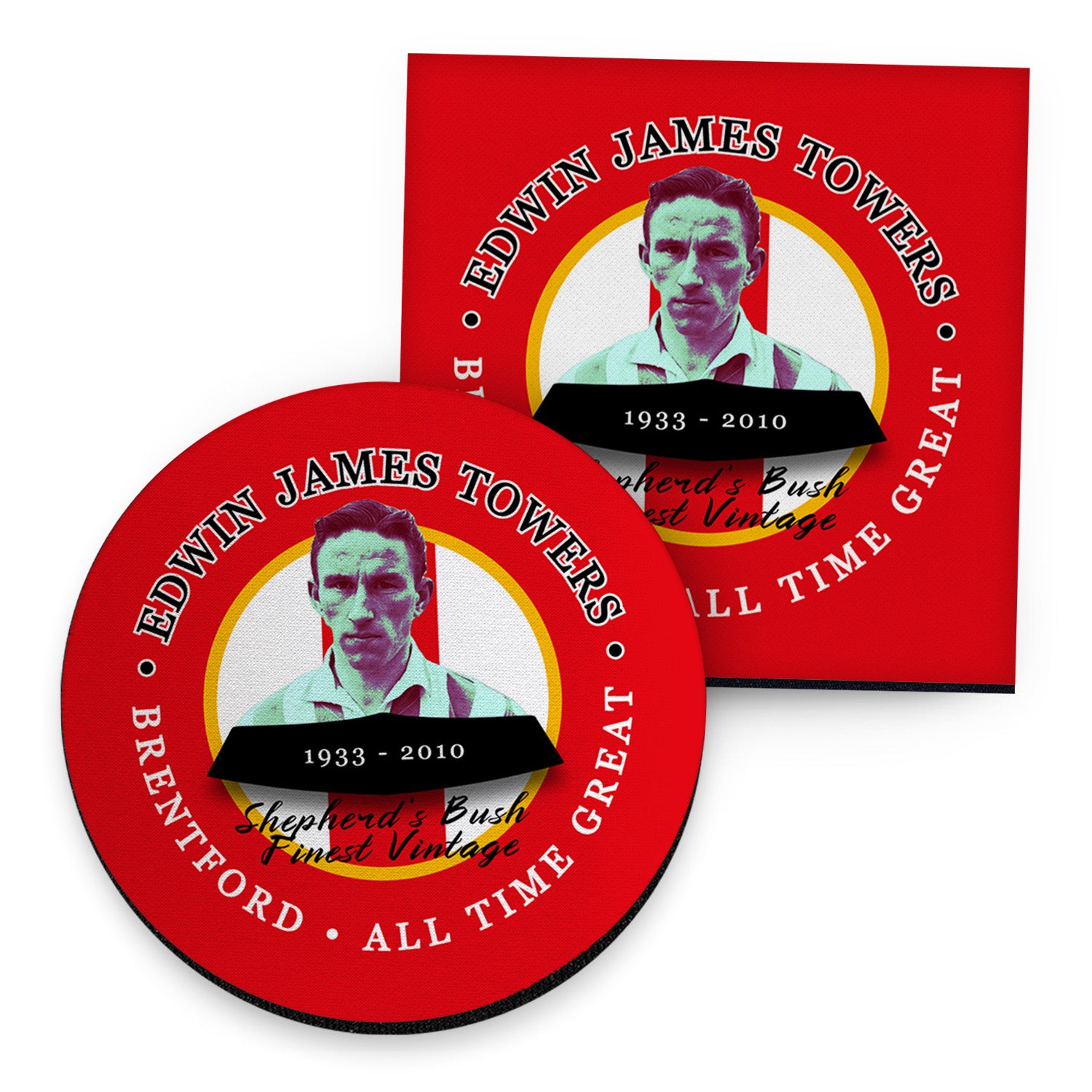 Brentford  Jim Towers - Football Coaster - Square Or Circle