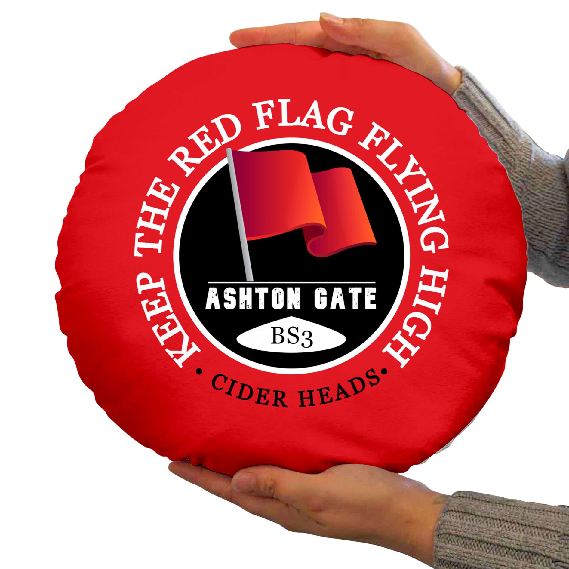 Bristol Red Flag - Football Legends - Circle Cushion 14"