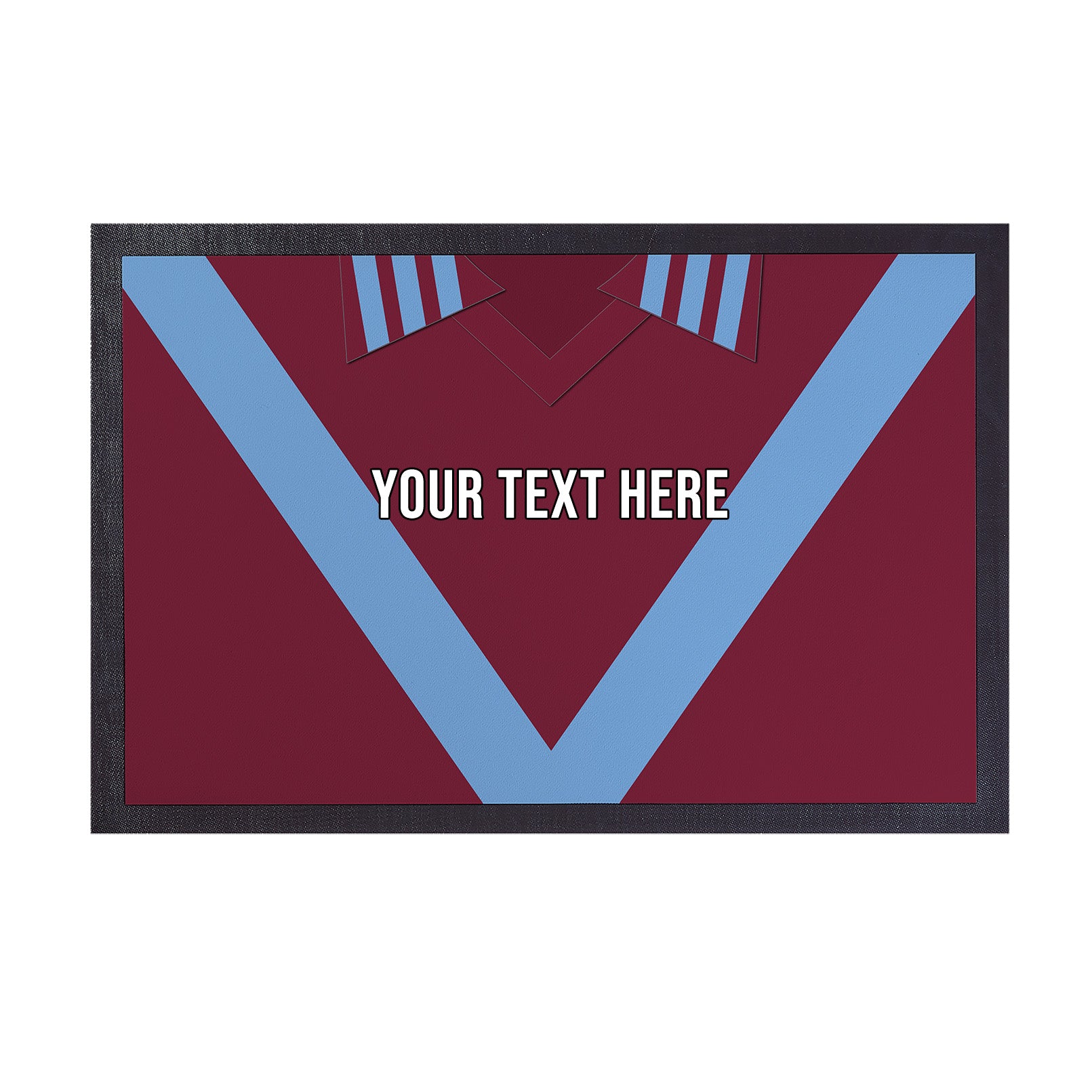 Burnley 1975 Home Shirt - Personalised Retro Door Mat - 60cm x 40cm