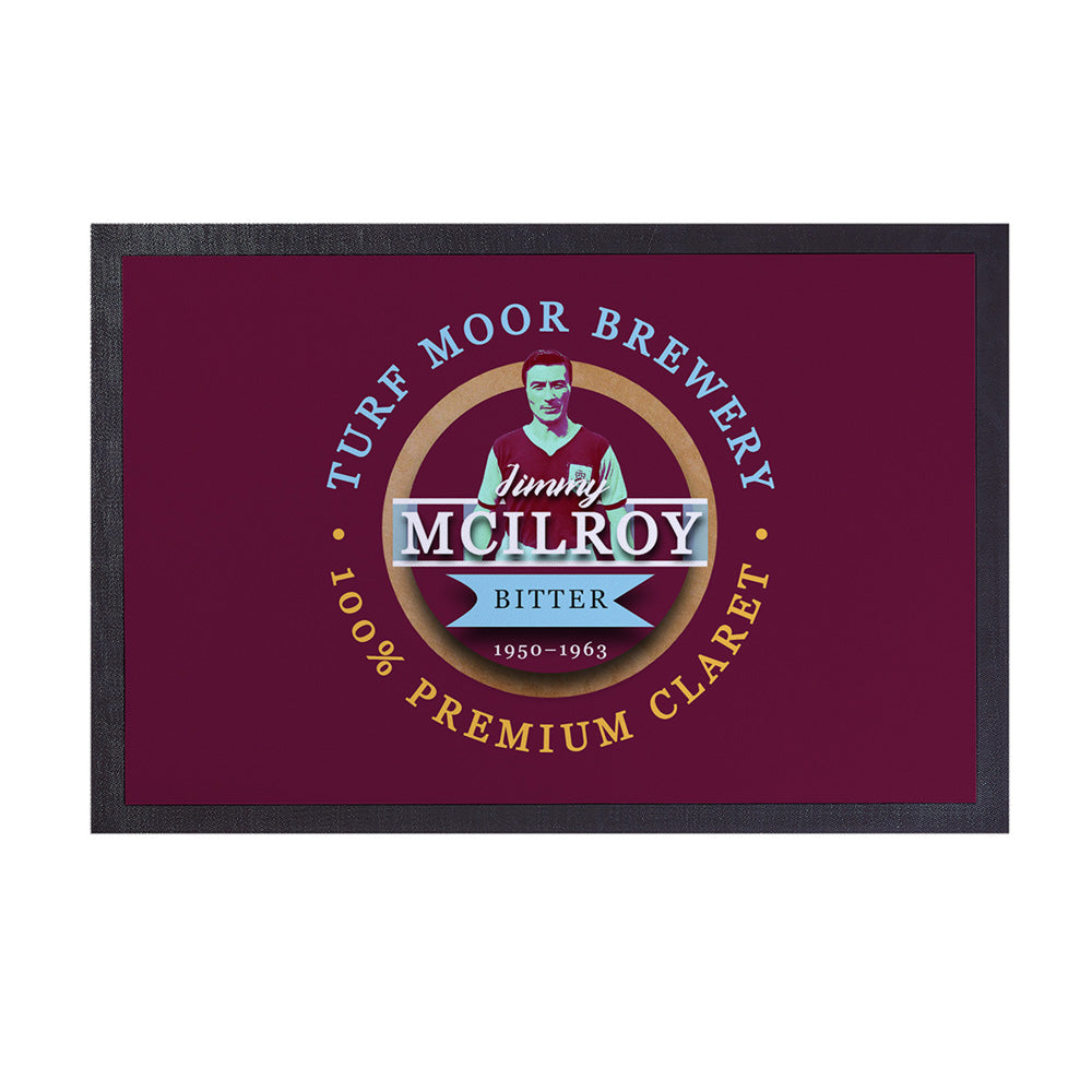 Burnley Jimmy McIlroy  - Football Legends - Door Mat -60cm X 40cm