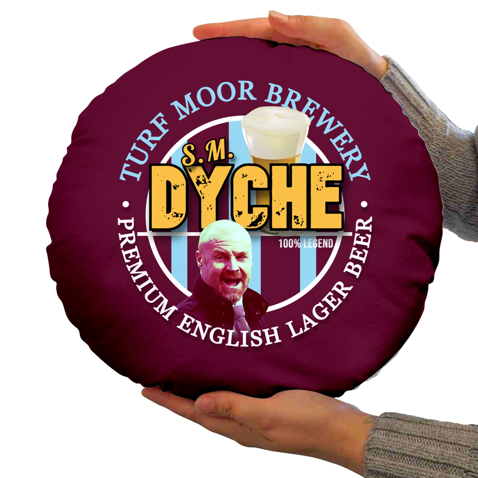 Burnley Sean Dyche - Football Legends - Circle Cushion 14"