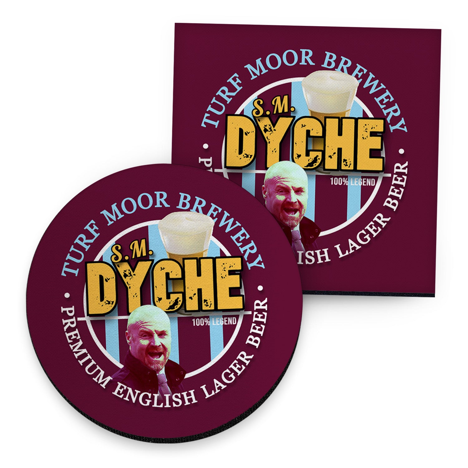 Burnley Sean Dyche - Football Coaster - Square Or Circle