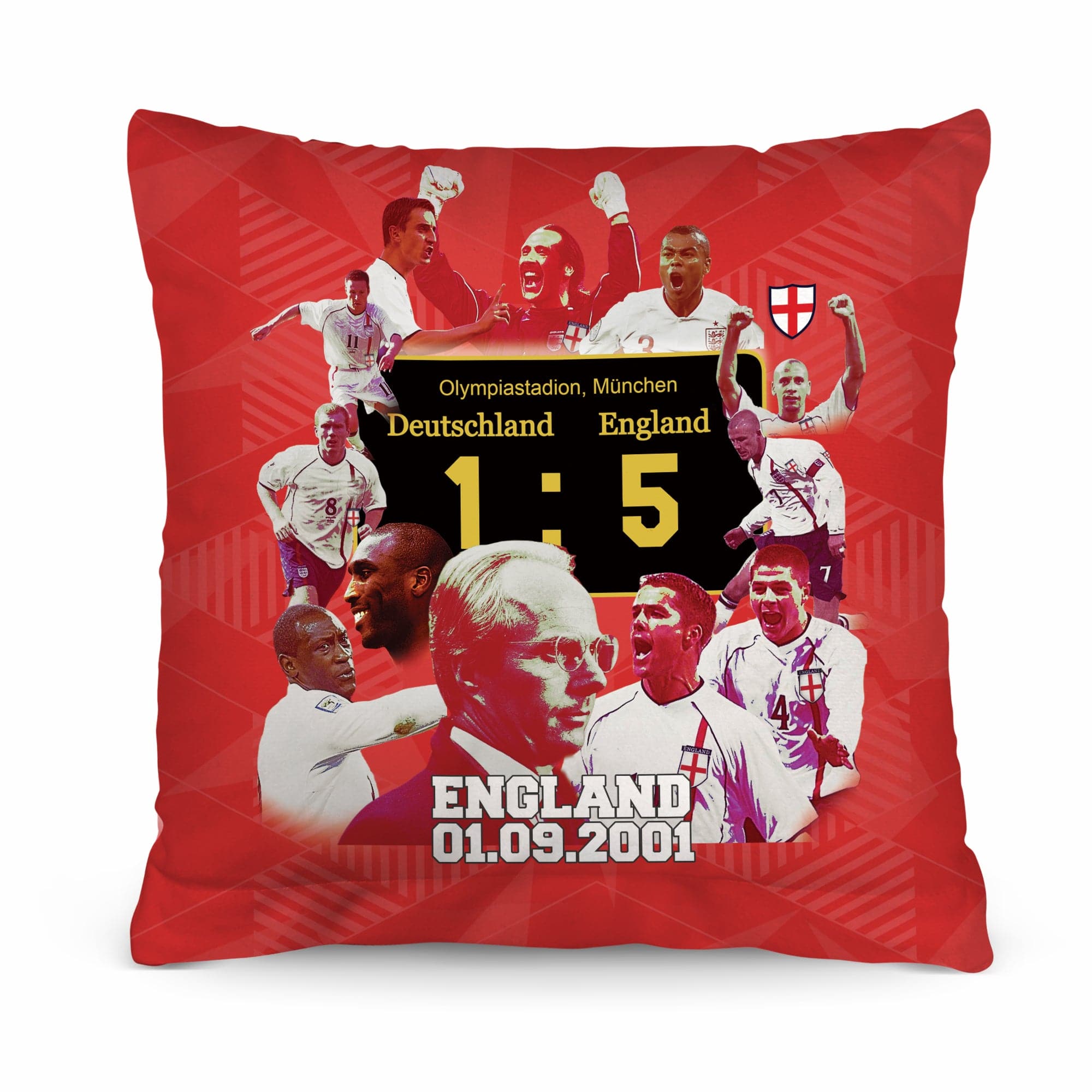 Football Art England 2001 Cushion - Two Sizes