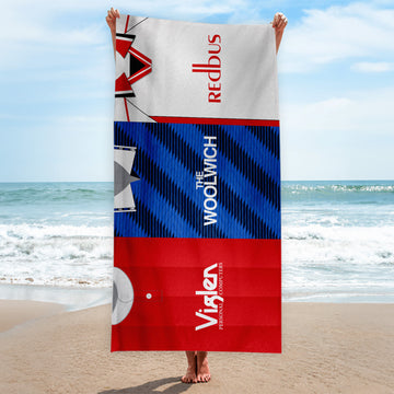 The Addicks Three Shirt Design - Personalised Lightweight, Microfibre Retro Beach Towel - 150cm x 75cm