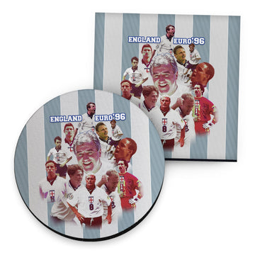 Football Art England Euro 96 Drinks Coaster - Square Or Circle