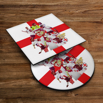 Football Art England Italia 90- Drinks Coaster - Square Or Circle