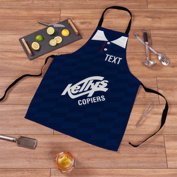 Dundee 1990 Home Shirt - Personalised Retro Football Novelty Water-Resistant, Lazer Cut (no fraying) Light Weight Adults Apron