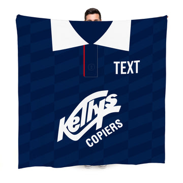 Dundee 1990 Home Shirt - Personalised Retro Fleece Blanket 150cm X 150cm