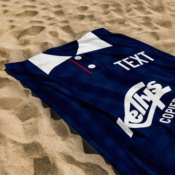 Dundee 1990 Home Shirt - Personalised Lightweight, Microfibre Retro Beach Towel - 150cm x 75cm