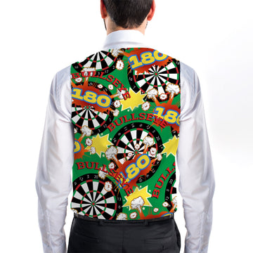 Darts Bullseye Pattern - Novelty Costume Fancy Dress Waistcoat ( 4 sizes available )