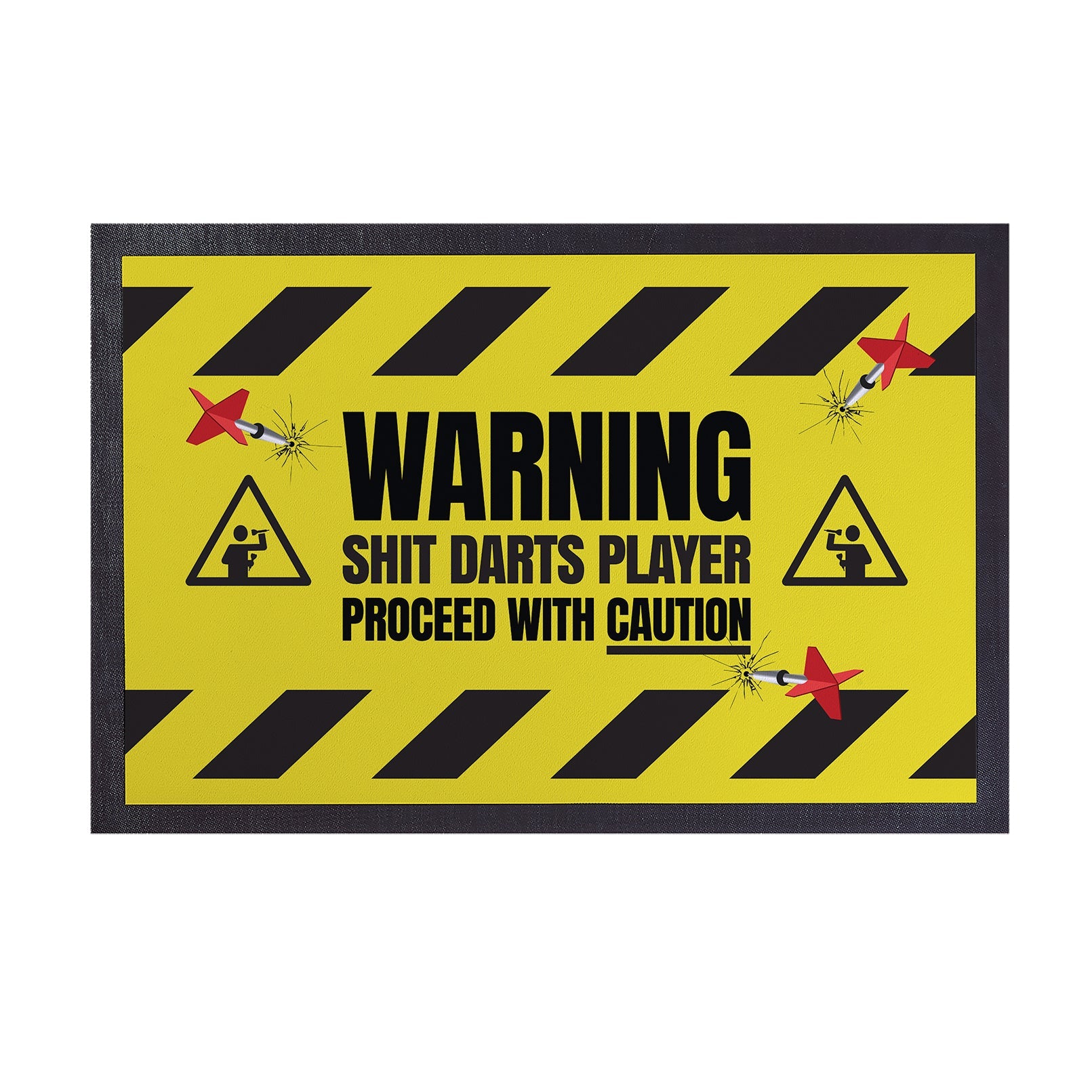 Warning! Sh*t Darts Player - Door Mat - 60cm x 40cm