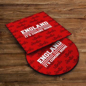 England Red Lion Pattern - Drinks Coaster - Square Or Circle