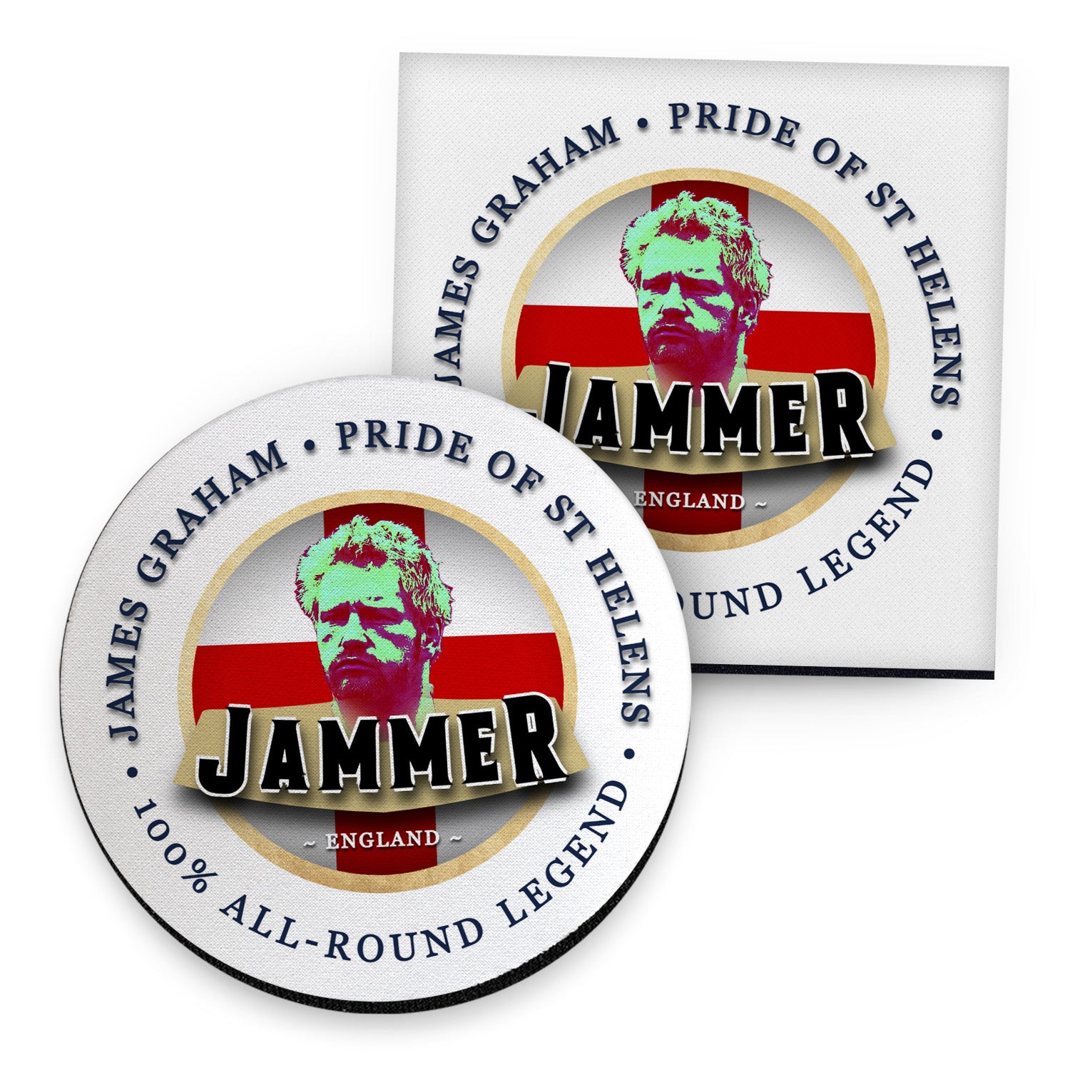 England Rugby League Jammer - Coaster - Circle or Square