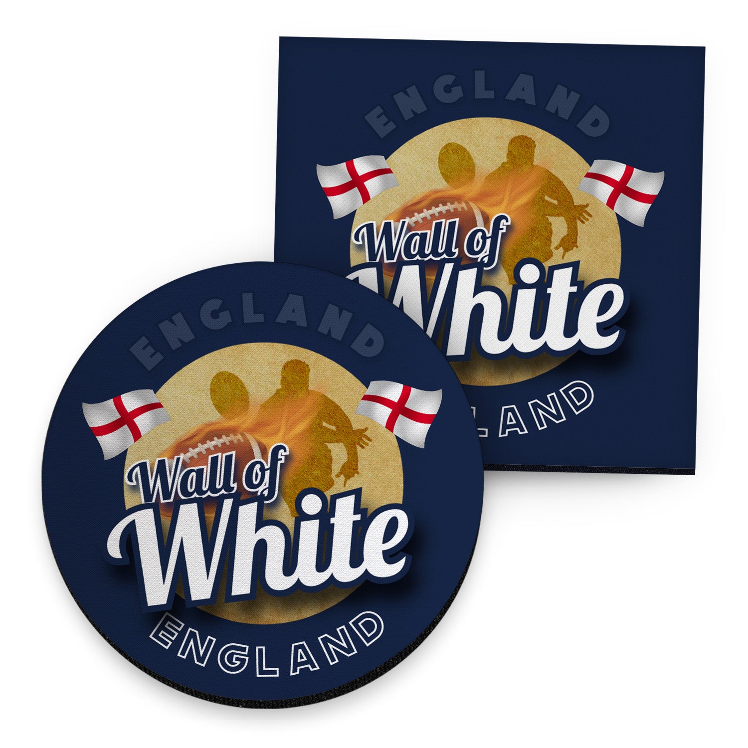 England Rugby League Wall of White - Coaster - Circle or Square