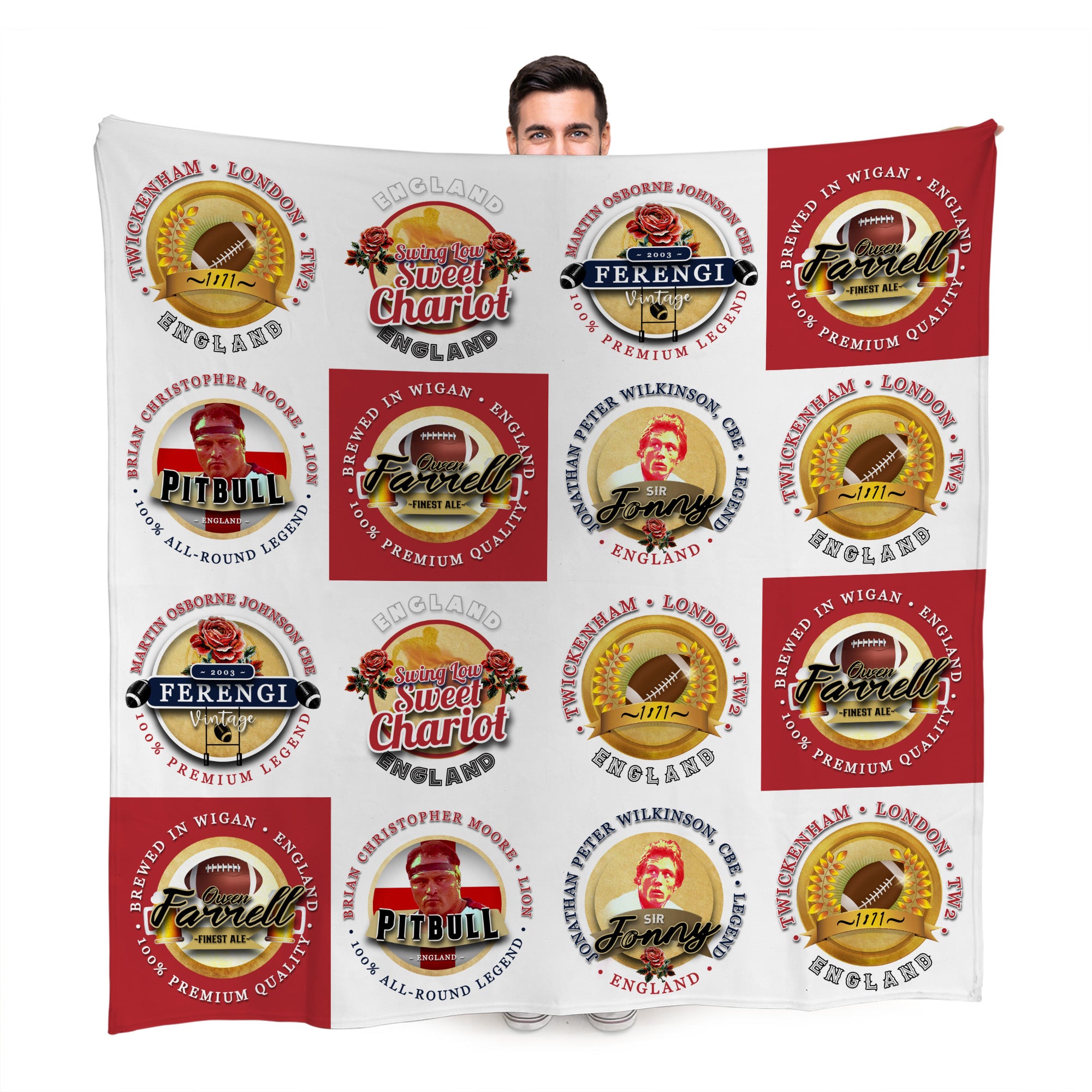 England Rugby Union - Legend Collection - Fleece Blanket 150cm X 150cm