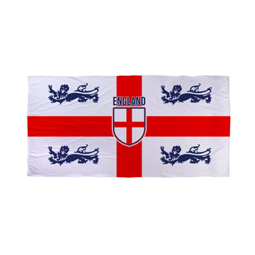 England St George 4 Lions Euros Lightweight, Microfibre Beach Towel - 150cm x 75cm