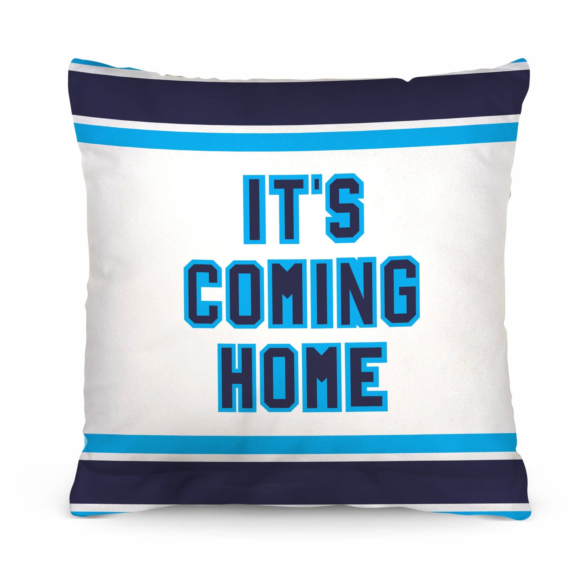 England - It's Coming Home - White & Blue Stripe Pattern Cushion - Two Sizes