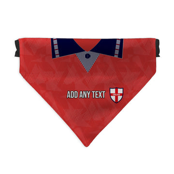 England 1990 Away Shirt - Personalised Pet Bandana - 4 Sizes