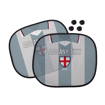 England 1996 Away Shirt - Personalised Retro Football Car Sun Shade - Set of 2