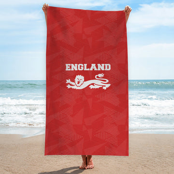 England Red - Euro's - Retro Beach Towel - 150cm x 75cm